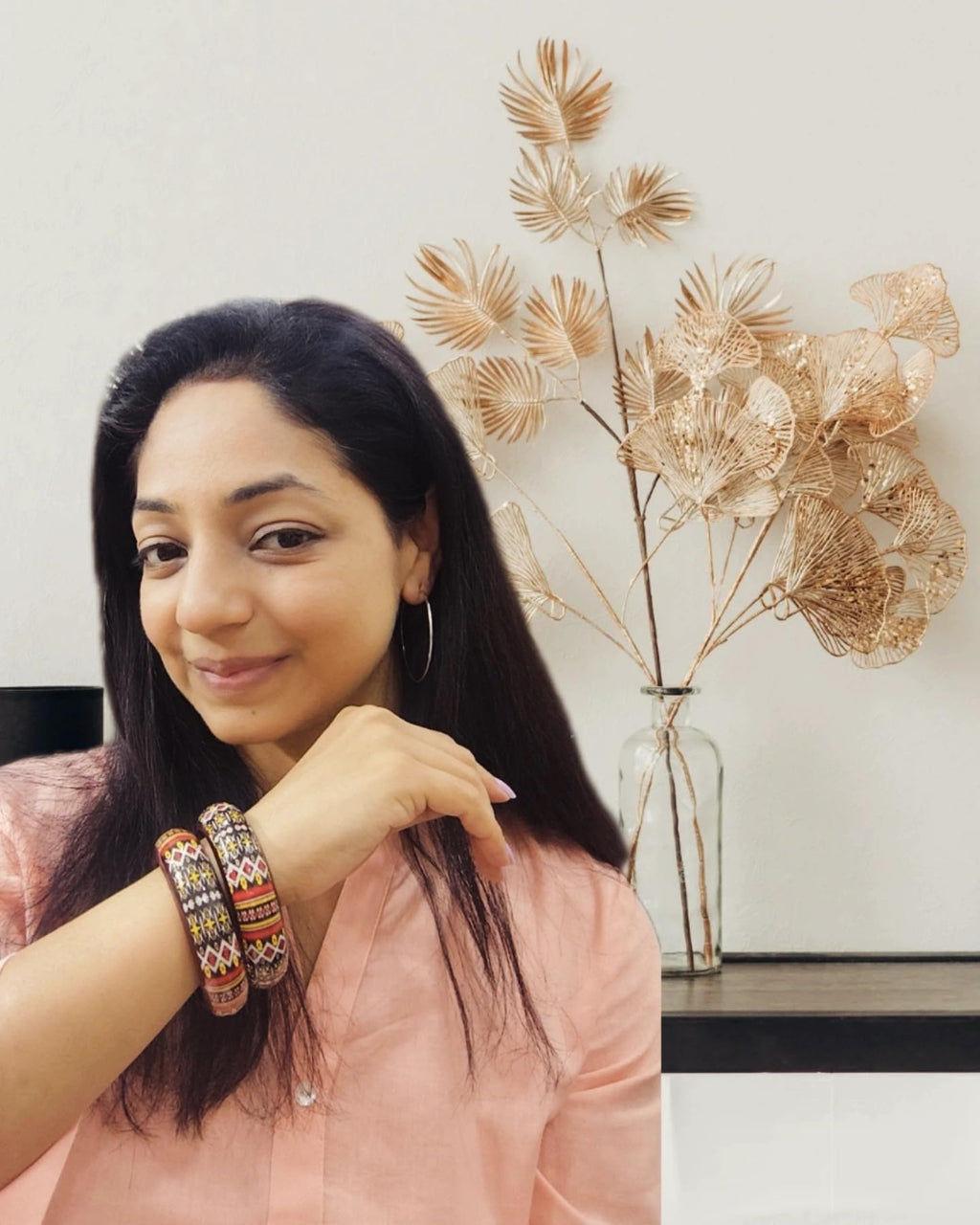 Swara Creations Traditional Handmade Multicolor Wooden Bangle set for Women and Girls(2pcs)(2-6)| Perfect for Daily and Office use