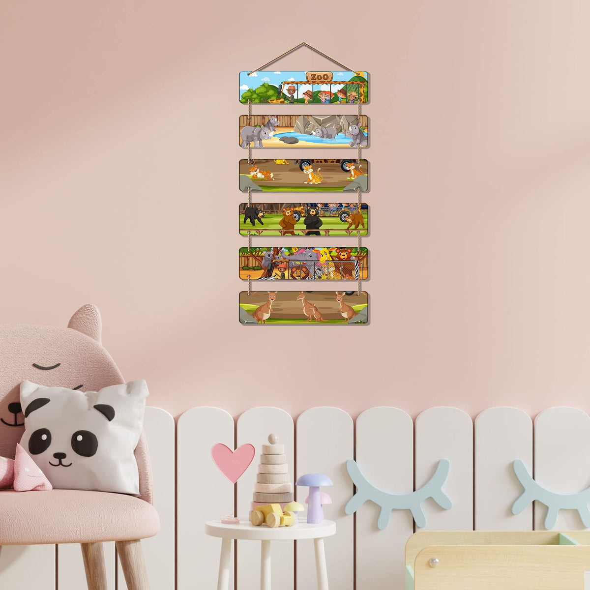 Artvibes Decorative Wall Hanging Wooden Art Decoration item for Living Room | Bedroom | Home Decor | Gifts | Quotes Decor Item | Wall Art For Hall | Mdf Wall Decoration, Set of 6 (WH_3299NR)