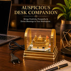 the blur shop Golden Temple Decorative LED Night Lamp with Acrylic Dome Cover | Spiritual Temple Light for Home, Office, Car Dashboard & Gift Purpose | Plug-in Electric Decorative Showpiece