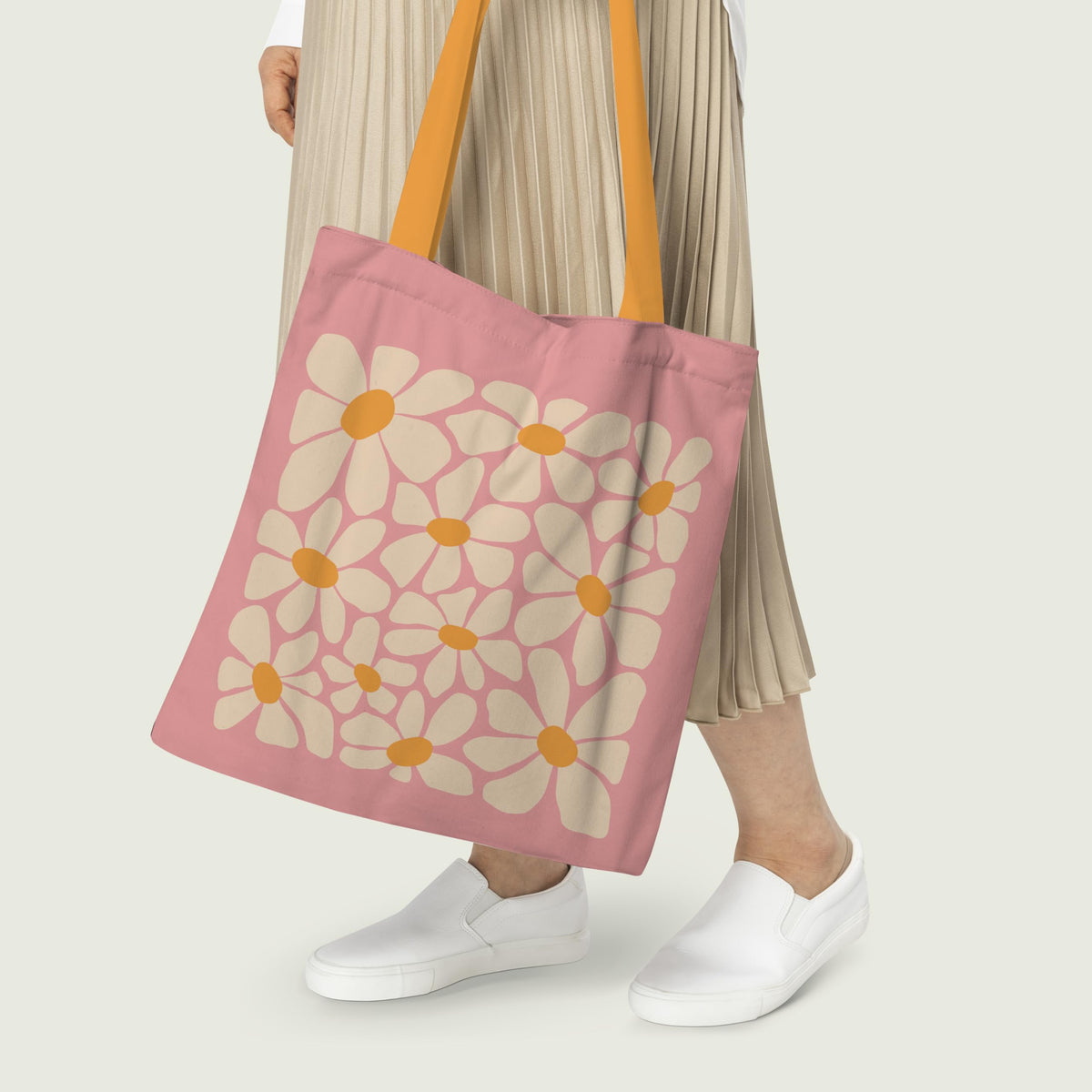 The Purple Tree Daisy Blossom Canvas Tote Bag - 1 Pc, Women Canvas Tote Bag, Eco friendly Bag, cute Tote, Stylish Bags For Women