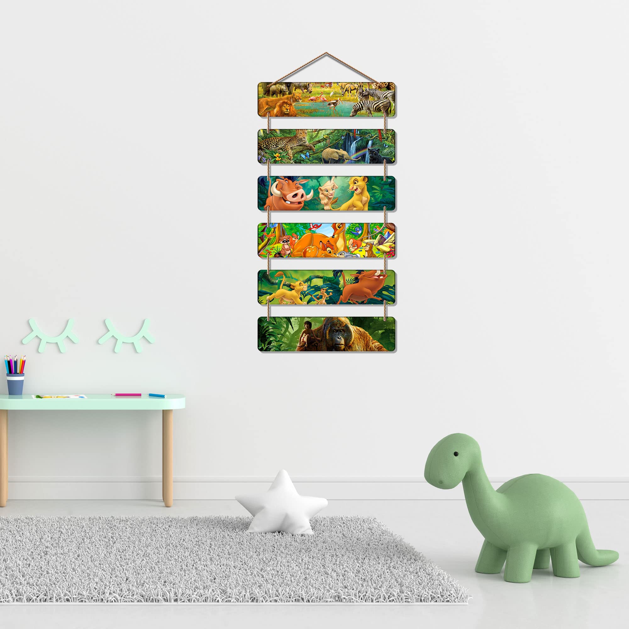 Artvibes Decorative Wall Hanging Wooden Art Decoration item for Living Room | Bedroom | Home Decor | Gifts | Quotes Decor Item | Wall Art For Hall | Mdf Wall Decoration, Set of 6 (WH_3295NR)