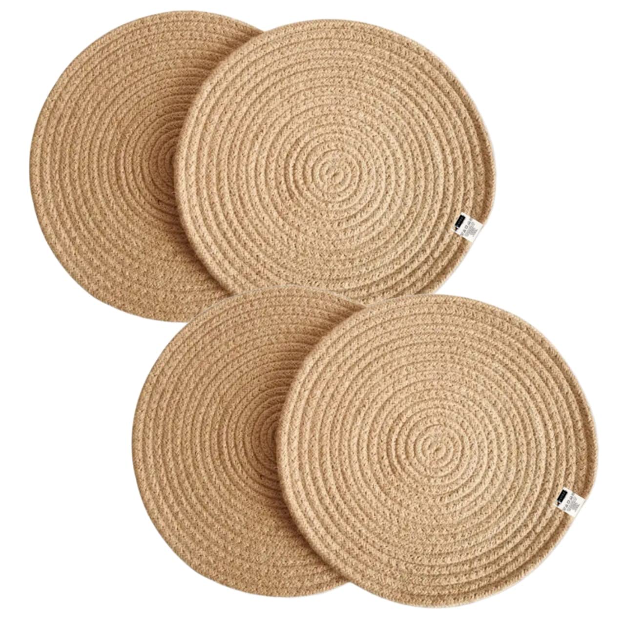 Zaveza - Dining Table Mats Set of 4| Cotton Printed Placemat - 10x10 inches Diameter | Handmade Coaster & PlaceMat for Dinning Table,Pan,Hot Dishes Kafalo