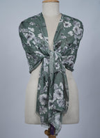 VIC Cotton Modal Digital Print Scarf for Women | Digital Print Designer Stole | Soft Lightweight Luxury Wrap | Premium Cotton Modal Blend | 55 x 170 cm | VIC-SM-DP5517 (Soft green floral)