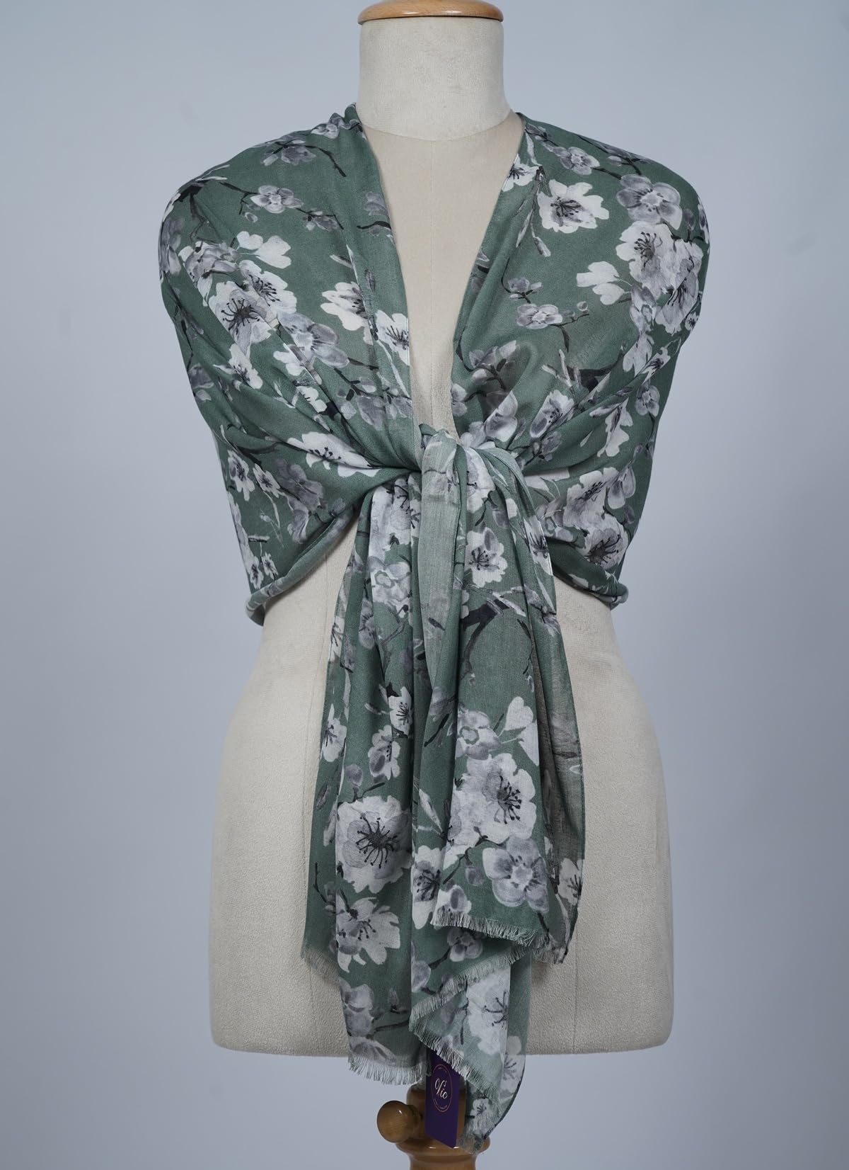 VIC Cotton Modal Digital Print Scarf for Women | Digital Print Designer Stole | Soft Lightweight Luxury Wrap | Premium Cotton Modal Blend | 55 x 170 cm | VIC-SM-DP5517 (Soft green floral)