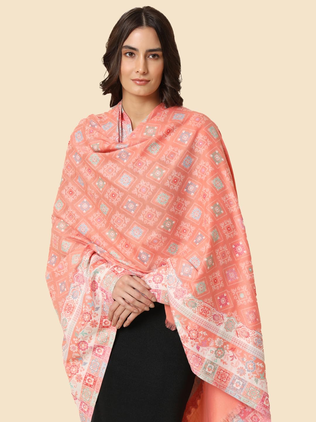 Pashmoda Women Chaman Kaani Woven Design Shawl (Size: 101 X 203 Cms)