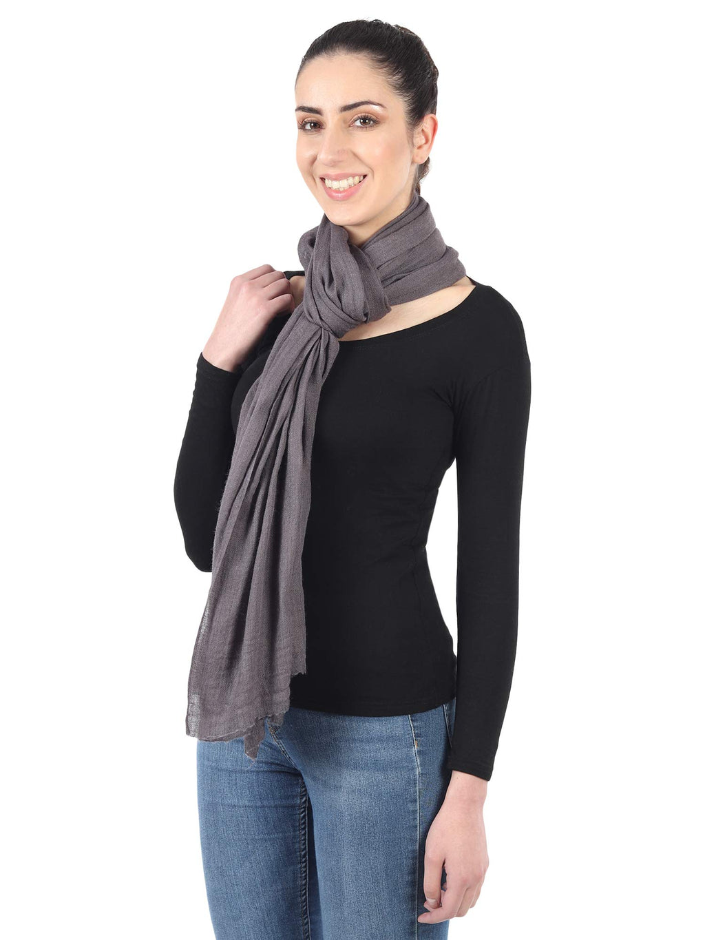 MUFFLY Fine Blended Ultra Soft & Warm Wool Silk Unisex Pashmina Shawl, Stole & Wrap with Hanger