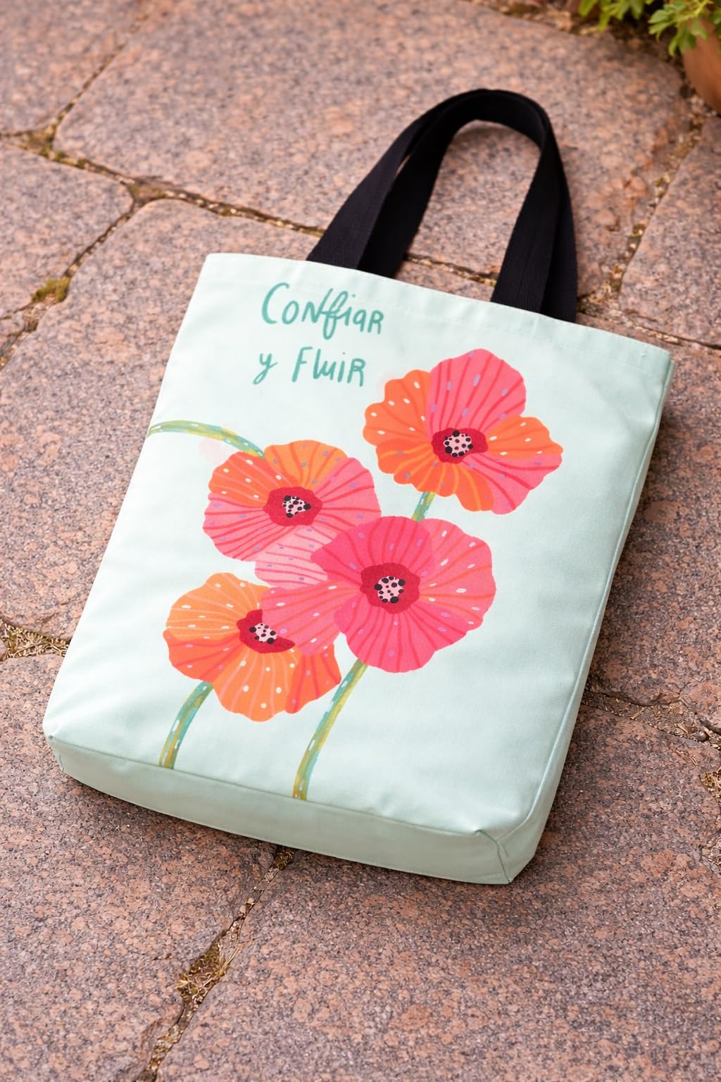 THE SACK CO. Canvas Tote Bags for Women with Zip, College Bag for Girls, 100% Organic Cotton Tote Bag for Shopping, Travel & beach bags for women (Flowers)