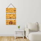 Artvibes Ancient Village Warli Art Decorative Wall Hanging Ornaments | Wall Sculpture | Signs & Plaques | Modern Decor Artwork | Wall Art Print | Handcrafted Art | Unique Gift Items (WH_9457N)