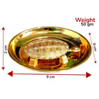 KridayKraft Kachhua (Turtle) with Plate for Vastu Feng Sui,Kachua Yantra for Good Luck & Evil Eye Protection,Metal Tortoise Staute Animal Showpiece Figurine & Gifting Items..., Gold