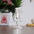 KridayKraft Metal Shivshakti Om Trishul Damru Rudaksha Mala Idol Symbol Statue. (Silver Finish)