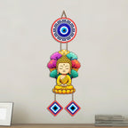 Artvibes Buddha Serenity Wall Hanging with Evil Eye Protection Charms | Spiritual Decorative Hanging for Meditation | Yoga and Prayer Rooms | Wooden Home Decor Accent for Living Room (WH_85100N)