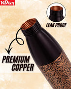 viDixn 100% Pure Copper Water Bottle 950ml – Ayurvedic Leak-Proof Copper Bottle for Drinking Water – Handcrafted Mandala Design – BPA-Free & Eco-Friendly – Improves Immunity & Digestion (Browni_Camel)
