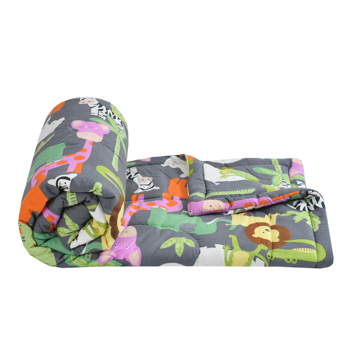 FRESH FROM LOOM All Season Collection Kids Single Bed Blanket | Cartoon Printed Dohar | Glace Cotton Soft Kids Boy & Girls Comforter | All Season Children Blanket (60x90 in | Animal Black) | TC - 144 Kafalo