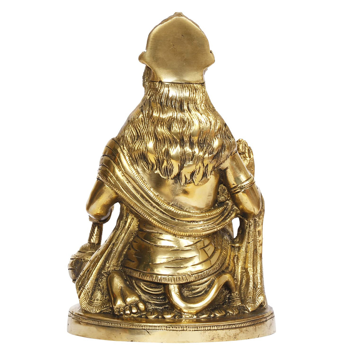 ARTVARKO Brass Hanuman Ji Murti in Blessing Posture Sitting on Statue Idol Home Office Decor God Bajrangbali Bhagwan Sankat Mochan for Entrance Temple Mandir Pooja Puja 9.5 Inch