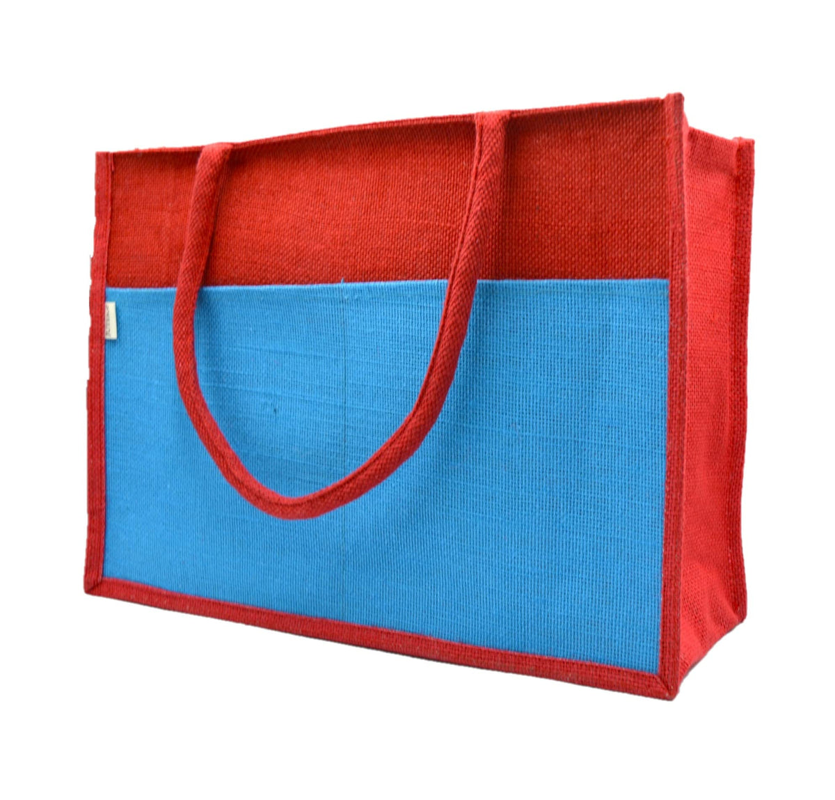 JUTEKA Multicolor spacious Jute Bag with Zipper Closure, Full Size Front Pocket and Large Handles…