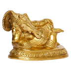 ARTVARKO Brass Ganesh Resting Statue Murti Ganesha Idol Vinayak Ganpati for Home Entrance Décor Temple Puja Gift 6 Inch