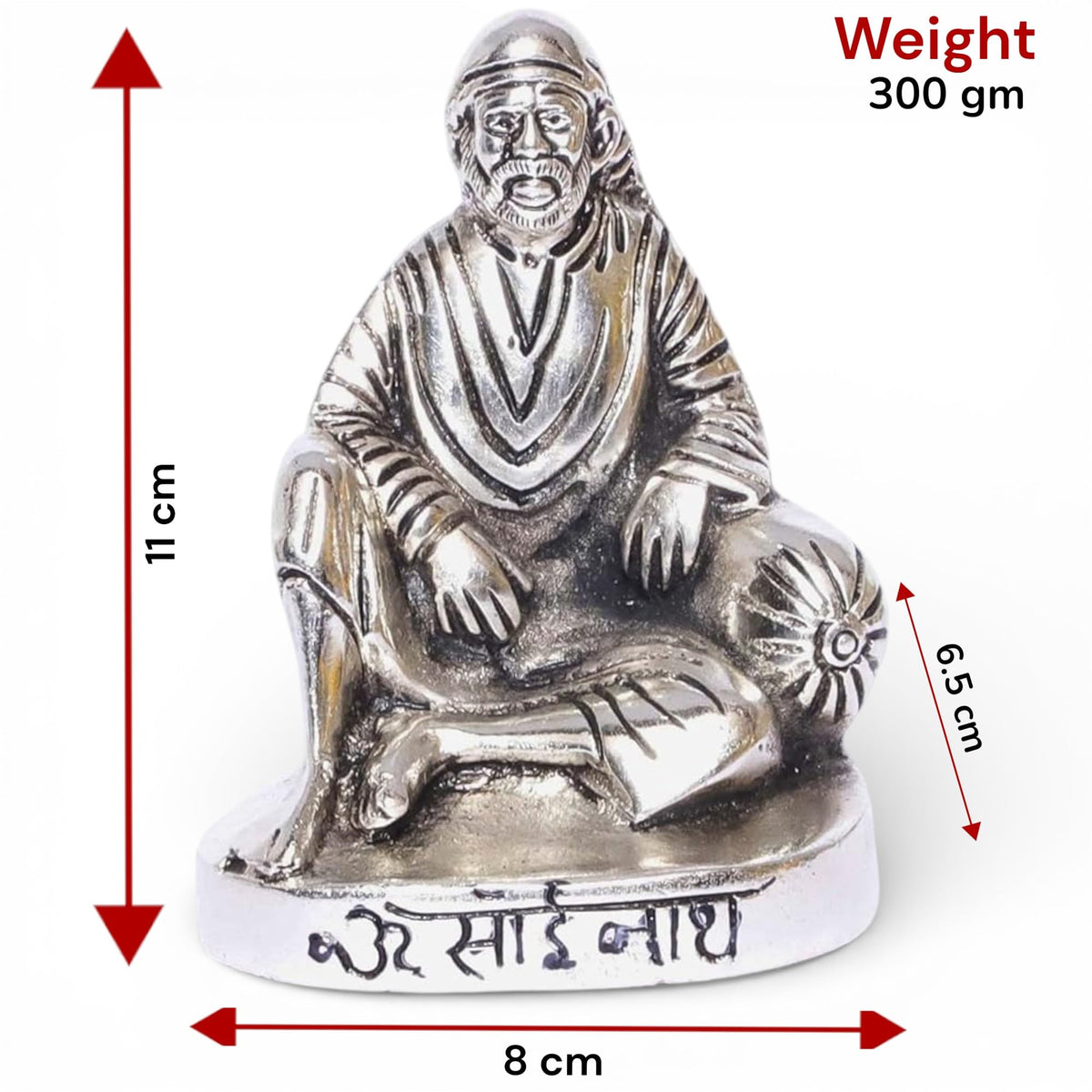 KridayKraft Shirdi Sai Baba Metal Statue,Sai Baba Idol Murti for Car Dashboard & Home,Office Decorative Showpiece Figurines,Religious Idol Gift Article...