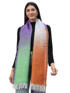 Ravaiyaa - Attitude is everything Reversible Wool Scarves Striped Pattern Women Neck Wraps Muffler Winter Wool Scarf 72 x14 Inch (Multicolor)