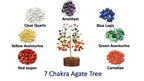 TOI SHOP Seven Chakra Crystal Gemstone Bonsai Money Tree - 6 Inch Reiki Feng Shui Tree (100 Beads) - for Good Luck Wealth Prosperity Healing Vastu Housewarming Gift Home Decor