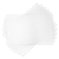 ElastPro Placemat Set of 6 Heat-Resistant Place Mats Stain Resistant Washable, Dining Table and Fridge Mat (Diagonal Pattern, Transparent Kafalo