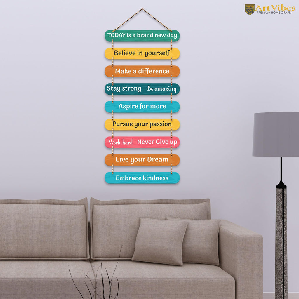 Artvibes Today Is New Day Wooden Wall Hanging for Home | Wall Design | Wall Poster | Quotes | Paintings | Craft For Everyone | Quote Gifts | Handcrafted | Bedroom | Living Room (WH_9311N)