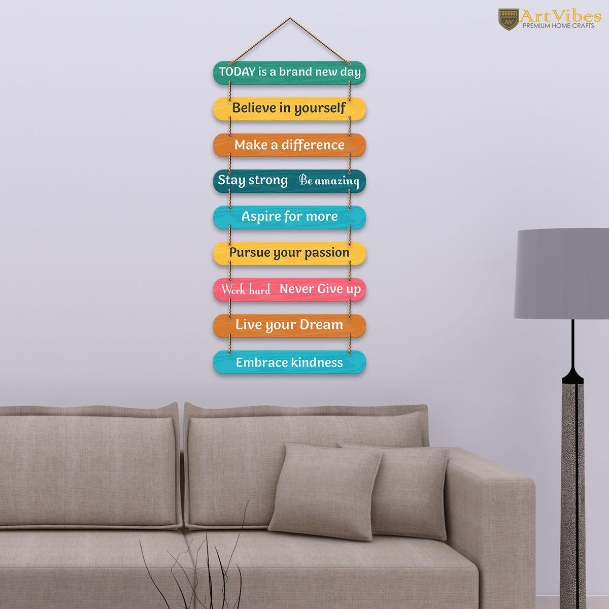 Artvibes Today Is New Day Wooden Wall Hanging for Home | Wall Design | Wall Poster | Quotes | Paintings | Craft For Everyone | Quote Gifts | Handcrafted | Bedroom | Living Room (WH_9311N)
