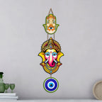 Artvibes Siddhivinayak Evil Eye Wall Hanging for Home Entrance Decor | Nazar Battu Protection Wall Art for Living Room Bedroom Temple Office | Vastu Good Luck Positive Energy Gift (WH_8556N)
