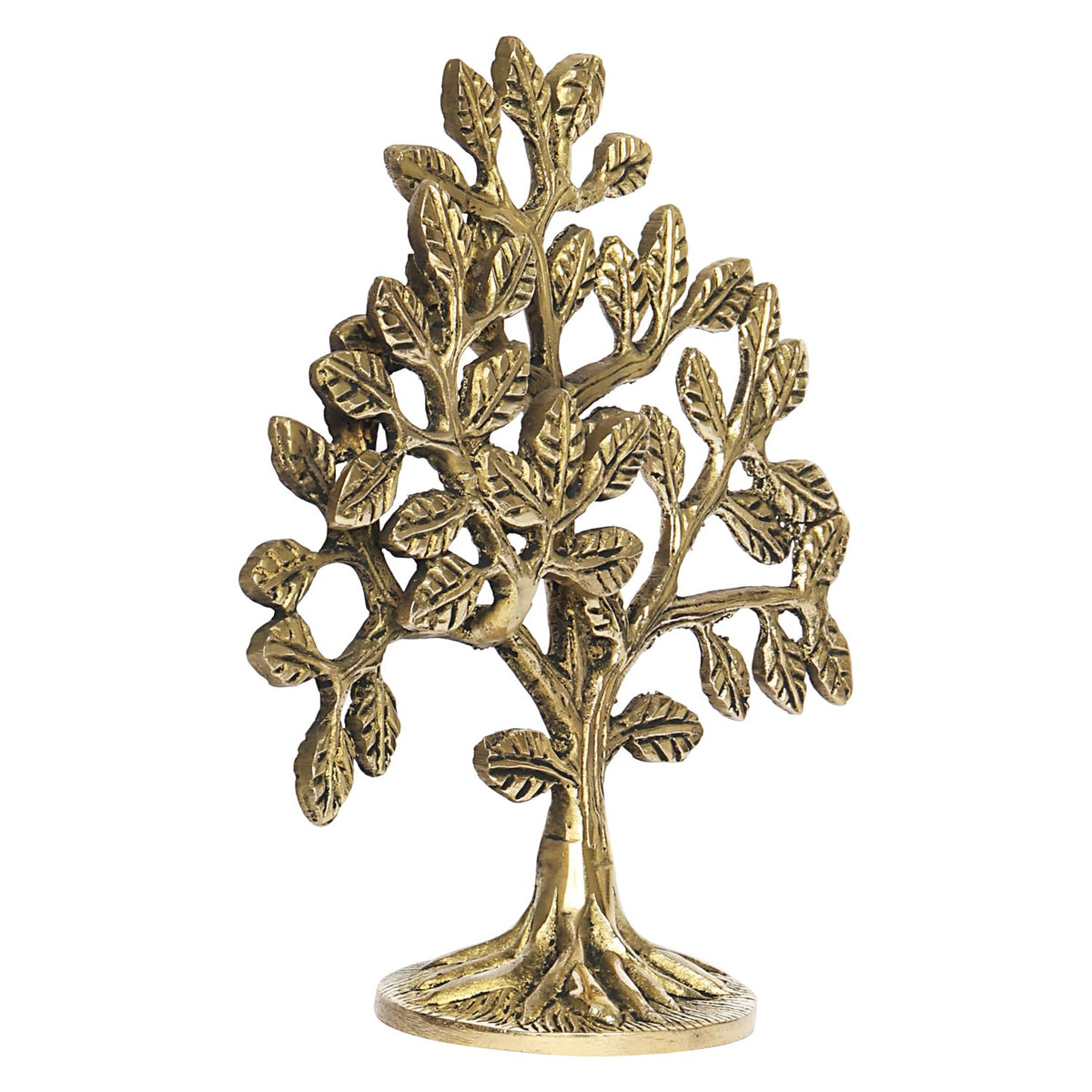 Svarup Brass Kalpavriksha Tree kalpvriksh Showpiece Fengshui Vaastu Tree of Life Good Luck Gift 15 cm.