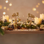 Salvus APP SOLUTIONS Crystal Hanging Deer Ornament – White & Golden Reindeer for Christmas Tree Decoration (3x3.5 Inch)