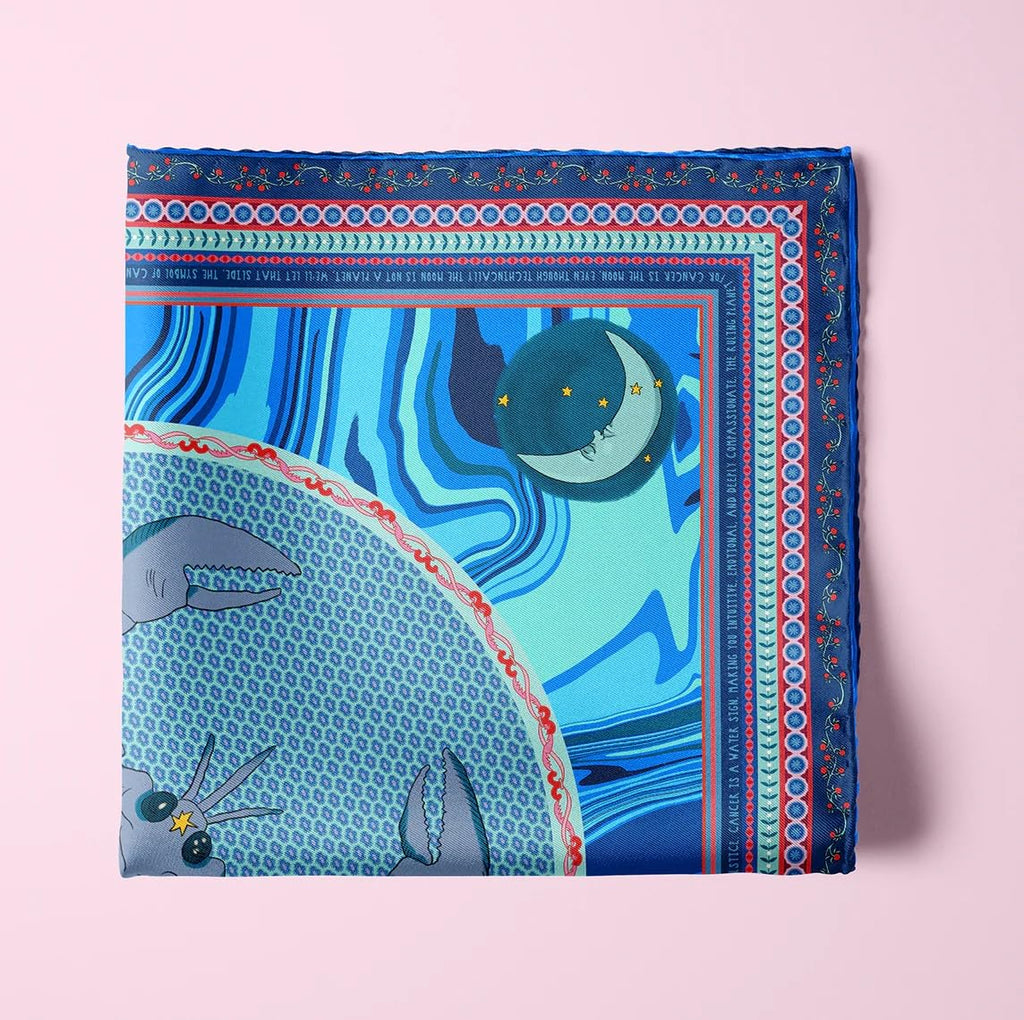 ULOS Women's Zodiac Signs Print Satin Scarf - Neck Scarf (Square) (22x22) (12 Designs)