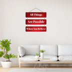 Artvibes All Things Are Possible When You Believe Printed Wooden Wall Hanging | Quotes Decor Item | Motivational Wall Decor | Wall Poster | Gift Items | Office Wall Decoration Items (WH_5309N)