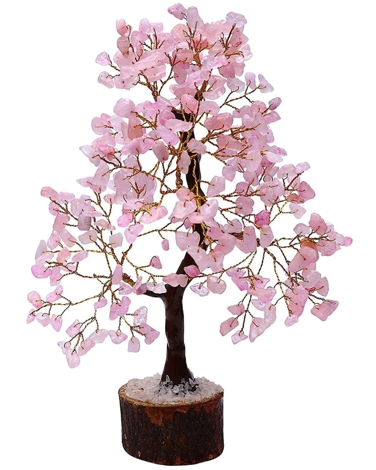 Crystal Harmony India,Natural Rose Quartz Crystal Tree.