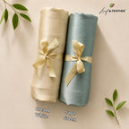 Leaf & FEATHER™ Muna Satin Hijab Scarf for Women | Satin Hijab Set Pack of 2 | 200 x 70 cm | Silky & Lightweight | Elegant Daily Wear & Occasion (12. Pearl Silver - Ivory White)