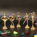 ARTVARKO Brass Beautiful Dancing Aerobics Girls Ladies Statue Set of 5 Statues.Idol Home Décor Showpieces 4 Inch Gold Color.