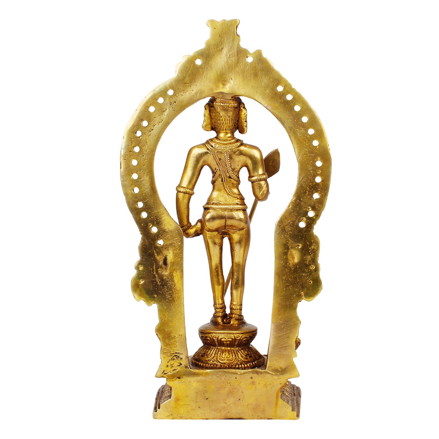 SVARUP Brass Lord Murugan Kartikeya Kumaraswamy Karthikeya with Peacock Idol Swaminatha Murti10 Inch Gold Color
