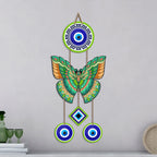 Artvibes Green Butterfly Evil Eye Wall Hanging for Home Entrance | Lucky Charm MDF Wall Decor | Decorative Vastu Art for Living Room | Bedroom | Office & Main Door | Gift Item (WH_8584N)