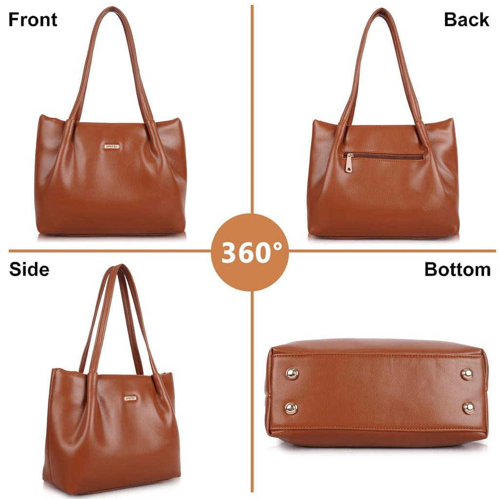 SPOTIC Synthetic Leather Premium Tote Handbag for Women – Elegant Large Shoulder Bag for Office, Work & Daily Use