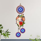 Artvibes Ekdanta Ganesha Evil Eye Wall Hanging for Home Entrance Decor | Nazar Battu Protection Charm for Living Room Bedroom Temple Office | Vastu Positive Energy Lucky MDF Decorative Gift (WH_8566N)
