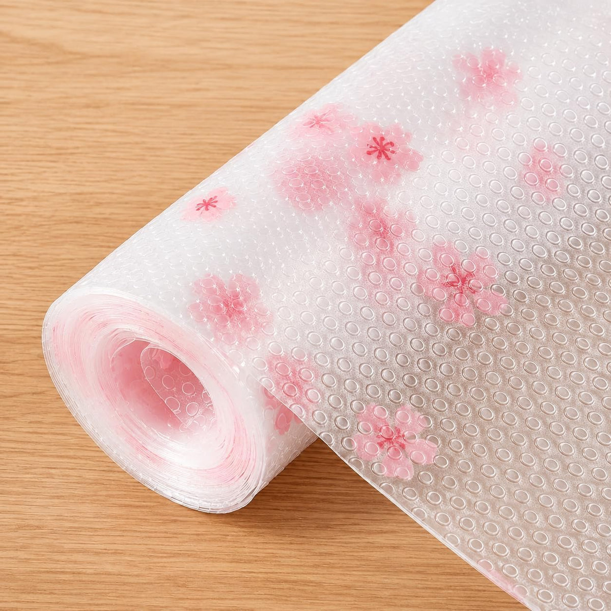 ESPERO Fridge Mats, Kitchen Mat EVA Food Grade Multipurpose Washable Anti Slip Mat/Sheet for Fridge, Shelf Liners for Kitchen Shelves, Table, Kitchen Drawer mat - 300 x 45 cm (Pink Flower) Kafalo