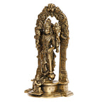 ARTVARKO Lord Vishnu/Narayan Standing on Garuda Pedestal Brass Idol Height 9 Inches (Color Gold) 1 Pcs Standard.