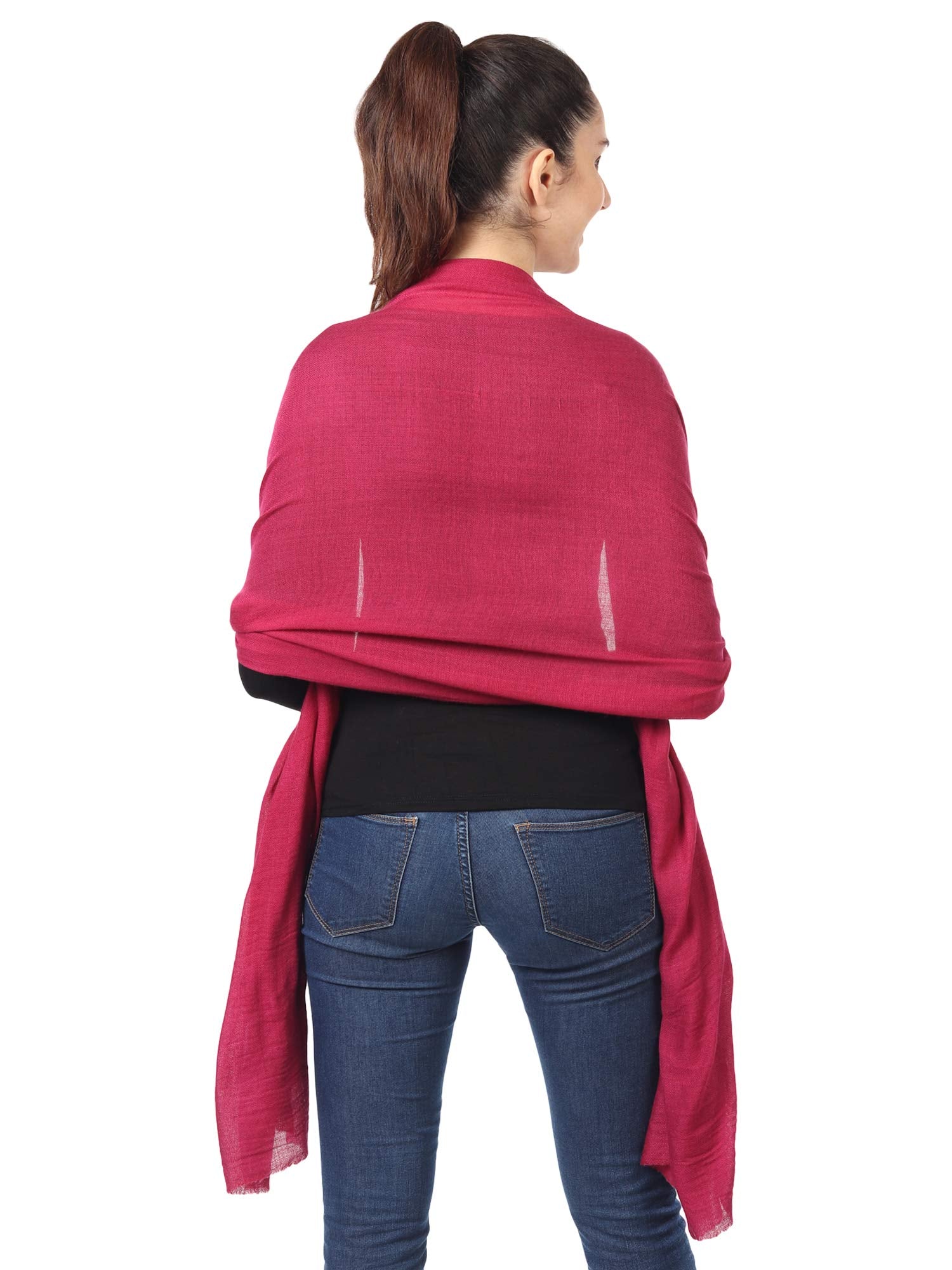 MUFFLY Fine Blended Ultra Soft & Warm Wool Silk Unisex Pashmina Shawl, Stole & Wrap with Hanger
