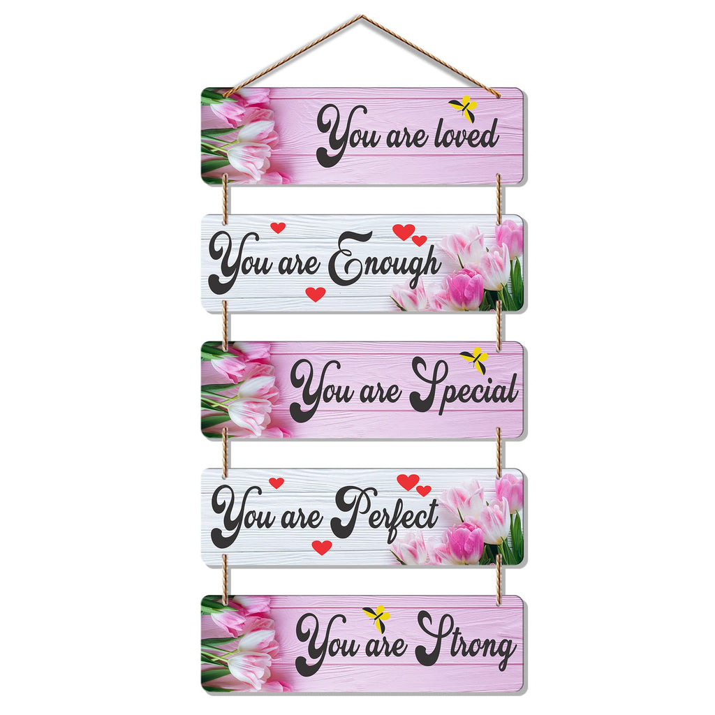 Artvibes You Are Loved You Are Enough Decorative Wall Hanging Ornaments | Quotes Decor Item | Wall Poster | Office Decor | Inspirational Quotes Wall Art | Mdf Wall Decoration | Gift Items (WH_6209N)