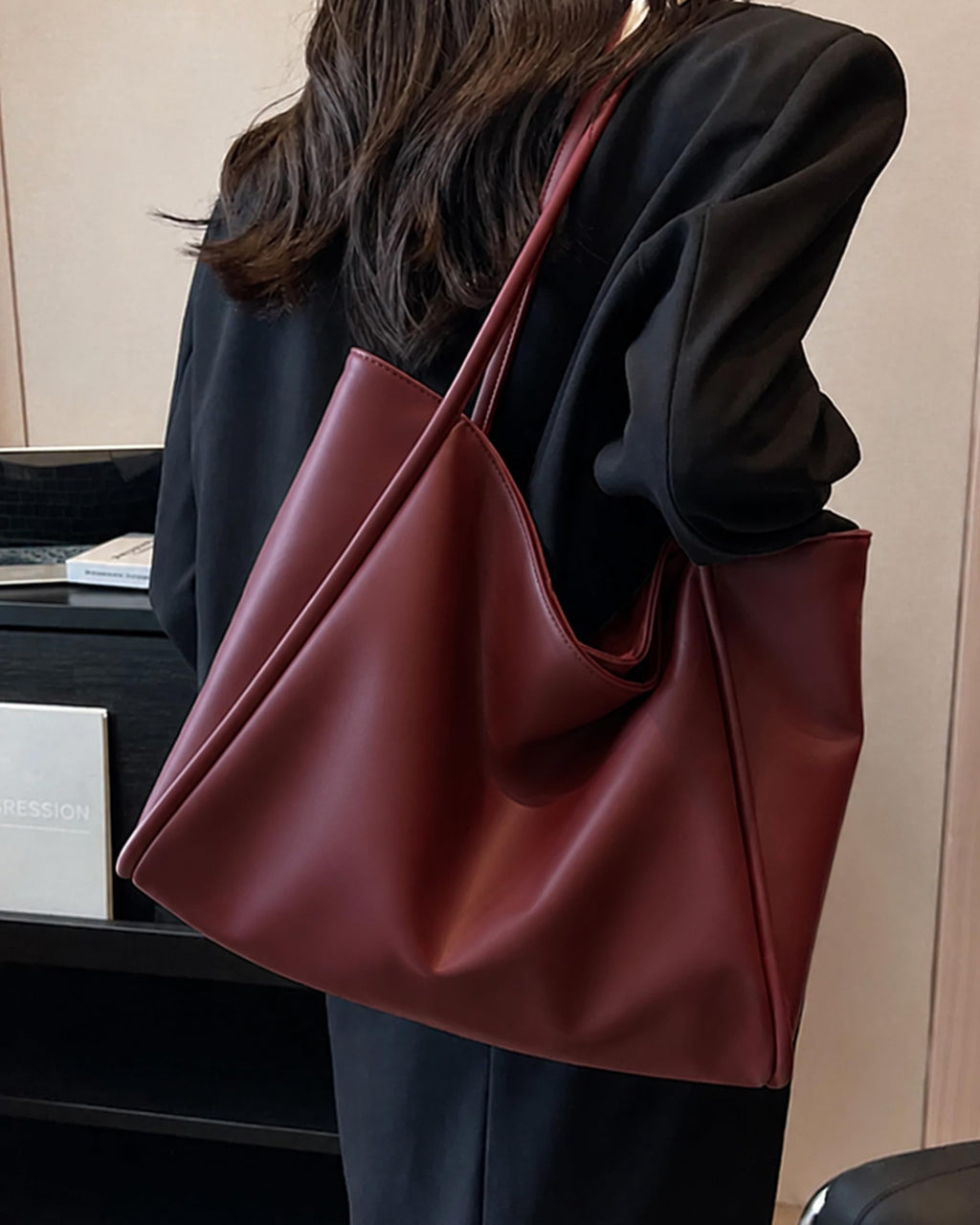 Madak Retail Large Tote Bag for Women | Womens Shoulder Bag for Work, Travel | Office Bag for Women Stylish (Maroon)