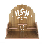 Om Shree Fully Handmade Beautiful Wooden Home and Office Temple/Pooja Mandir(28 x 28 x 26 cm) (Brown 6)