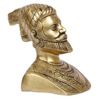 ARTVARKO™ Brass Chhatrapati Shivaji Maharaj Idol,The Legend of Maharashtra Statue Murti Statue for Home Office Décor Gift Item (Golden Small 7x9x8.5 cm)