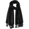 Ciormis Two Tone Silky Paisley Pashmina Shawl Scarf, Soft Women's Rave Jacquard Pashminas Wrap Scarves, N#. Black Paisley, 79*28