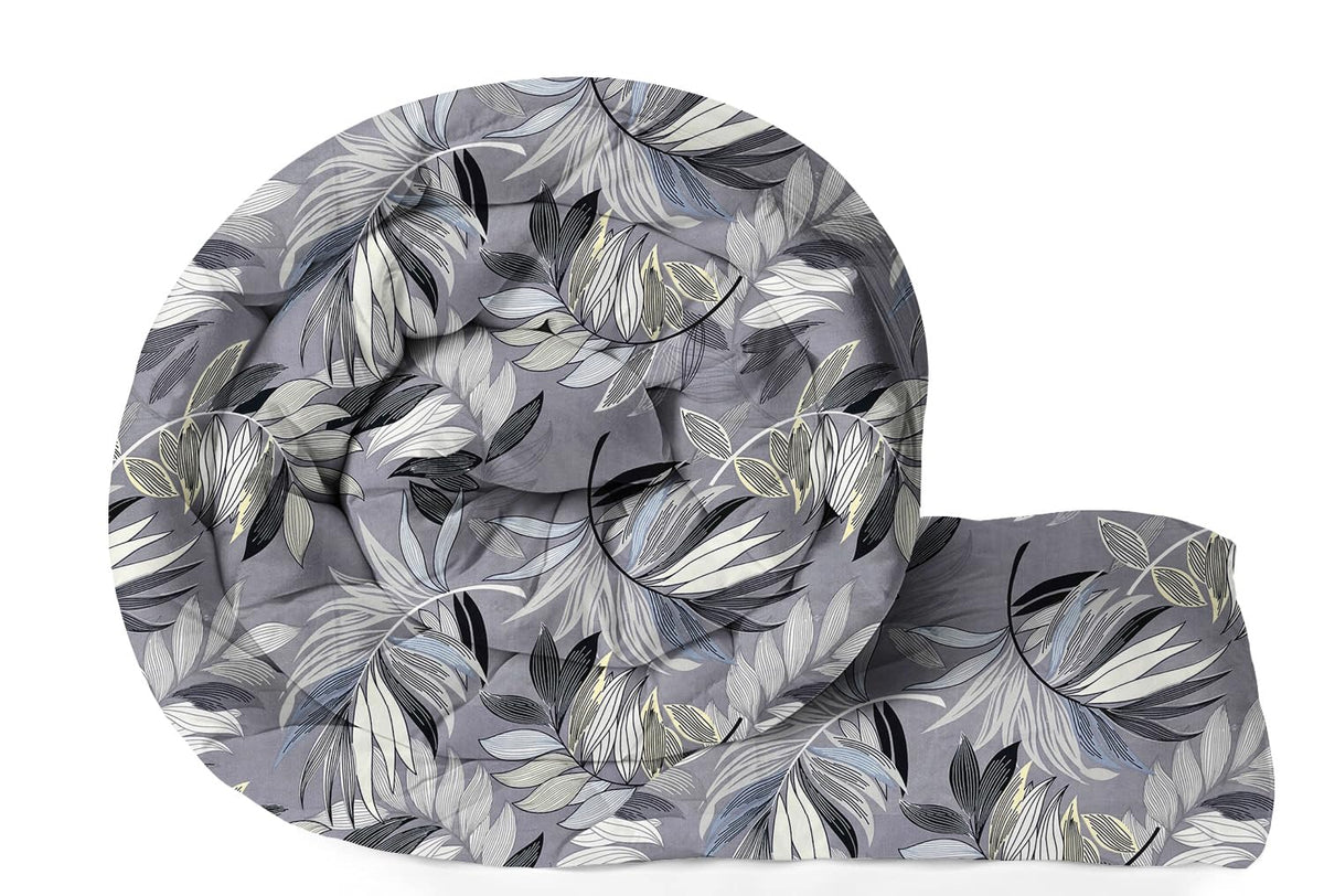 A Brand New - Umi Reversible Ultra Soft Single Bed AC Comforter/Blanket/Quilt/Rajai 220 GSM Microfiber Diamond Stitch (90 x 60 Inches/228cm x 152cm) - Comforter Single Bed | Grey & Black & White Kafalo