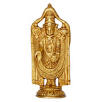 ARTVARKO Brass Venkateshwara Bala Ji Idol South Indian God Tirupati Balaji Statue Vastu Home Office Temple Gold Color 8 Inch.