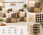 JDX Flower Fancy Cushion Cover Set for Living Room and Sofa, 8049_Beige