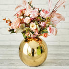 BEHOMA Metal Ball Round Metal Vase for, Gold
